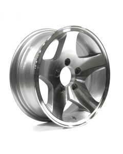 14" x 5 1/2" 5 holes 2040 lbs aluminum Five Star rim