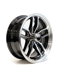 15" x 6" 5 holes 2200 lbs black aluminum Osprey rim and cap