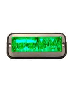 Lumière d'urgence LED 4 7/8" x 2" verte 4 diodes 9-36V (stroboscopique)