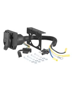 Adaptateur 4 brins plats (auto) à 7 brins (remorque) et double sortie CURT