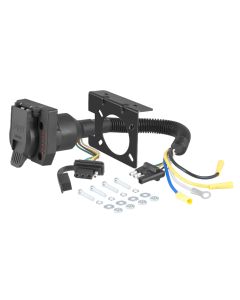 4-way flat (car) to 7-way (trailer) dual-output electrical adapter kit with tester CURT