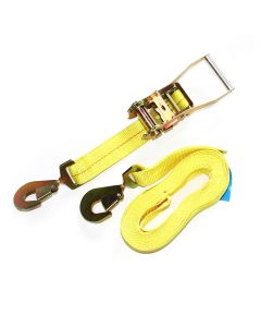 2" x 30' ratchet strap with flat hook and 3.33K keeper