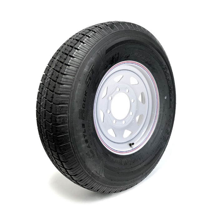 PNEU RADIAL ET JANTE ST235-85R16 12 PLY 8T BLANC
