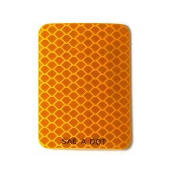 Réflecteur autocollant 2" x 2 3/4" ambre