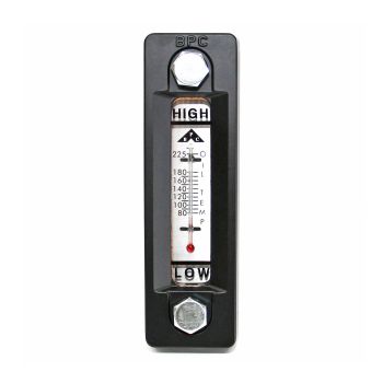 Aluminum oil level gauge with temperature indicator