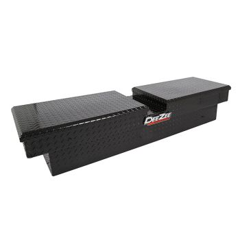 69 3/4" x 20" x 13.2" black aluminum double-lid crossover box DEEZEE