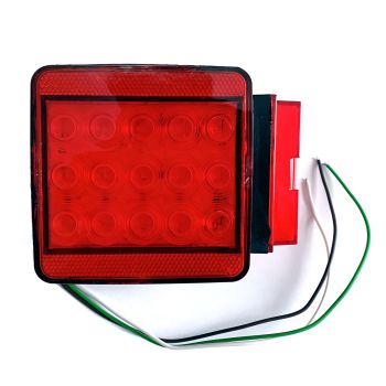 Lumière de position LED droite 5 1/2" x 4 1/2" x 2" rouge 15 diodes
