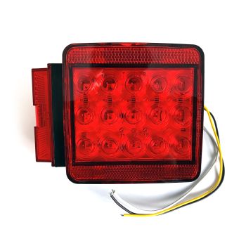 Lumière de position LED gauche 5 1/2" x 4 1/2" x 2" rouge 15 diodes