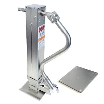 Vérin ajustable 12K 12 1/2" zinc poignée de côté avec base renforcie et plaque à souder RAM