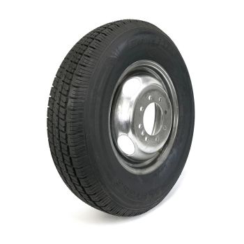 235/80R16 10 ply LRE 3520 lbs radial Castle Rock tire and 16" 8 holes galvanized double rim
