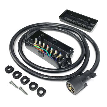 Connecteur 7 brins 2/10 GA, 1/12 GA et 4/14 GA, fil 8' HD (remorque) et boîte de jonction 7 pôles SMARTOW Connecteur 7 brins 2/10 GA, 1/12 GA et 4/14 GA, fil 8' HD (remorque) et boîte de jonction 7 pôles SMARTOW