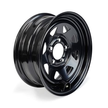 14" 5 holes black rally rim with valve protector 14" 5 holes black rally rim with valve protector