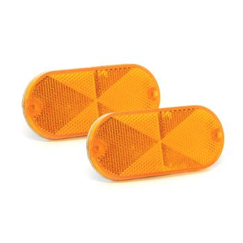 Réflecteur autocollant 1 7/8" x 4 3/8" ambre plastique