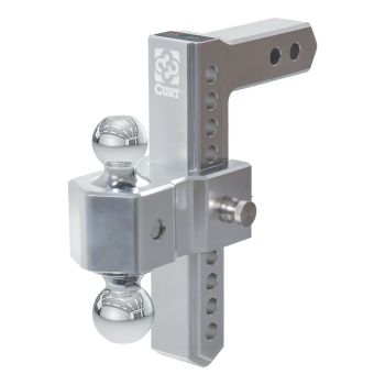 Barre d'accouplement 2" x 2" ajustable aluminium (surbaissée 9 1/2", 2 boules) 8K-10K CURT