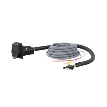 4-way flat (car) to 7-way RV blade (trailer) adapter with brake control wiring CURT