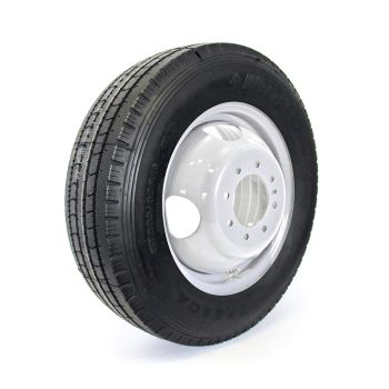 Pneu radial 235/80R16 14 plis LRG 4400 lbs Westlake et jante 16" 8 trous double blanche