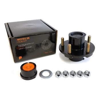 Moyeu 5 goujons 1/2" B.C. 4,5" 2K cône 1 1/16" roue 8"-12" assemblé et graissé complet (en boîte) FRAMECO
