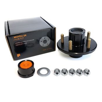 Moyeu 5 goujons 1/2" B.C. 4,5" 2K cône 1" assemblé et graissé complet (en boîte) FRAMECO