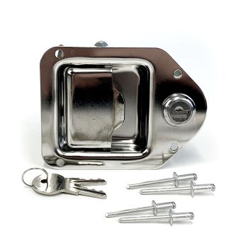 Poignée acier inoxydable avec serrure pour coffre (ouverture côté) DEEZEE