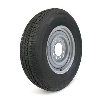 Pneu radial 235/80R16 10 plis LRE 3520 lbs Castle Rock et jante 16" 8 trous grise