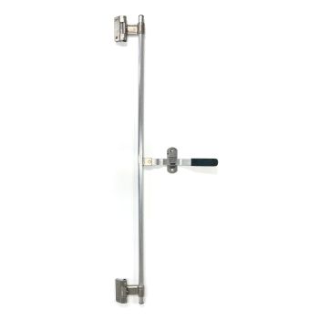 Poignée de porte verrouillable 55" aluminium et pentures graissables (verrou acier)