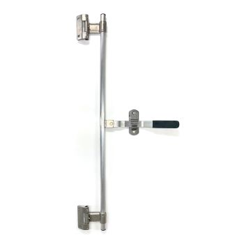 Poignée de porte verrouillable 36" aluminium et pentures graissables (verrou acier)