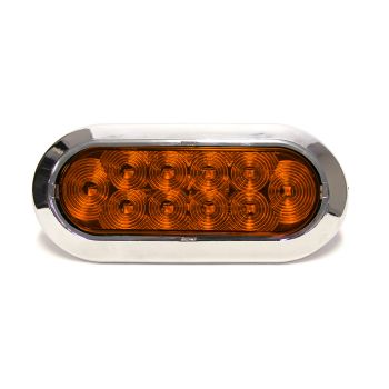 Lumière de position LED 6 1/2" x 2 1/4" ambre 10 diodes chrome