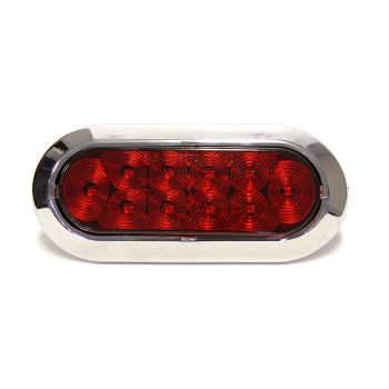 Lumière de position LED 6 1/2" x 2 1/4" rouge 10 diodes avec contour chrome