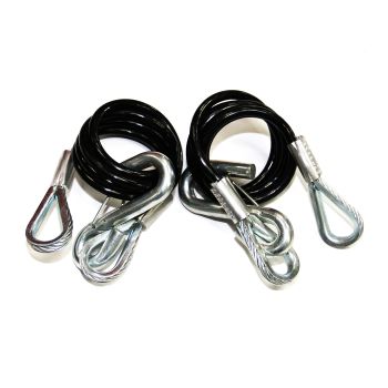 1/4" x 40" safety cable with 3.5K hooks (2) 1/4" x 40" safety cable with 3.5K hooks (2)