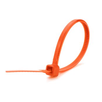 7 1/2" 50 lbs fluorescent orange cable tie (100) TECHSPAN