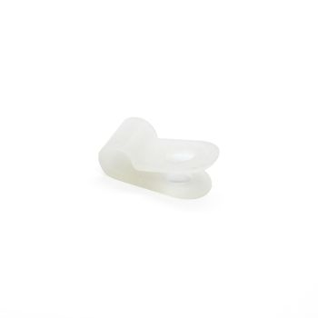 3/8" x 3/16" white nylon cable clamp (100) TECHSPAN