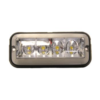Lumière d'urgence LED 4 7/8" x 2" claire 4 diodes 9-36V (stroboscopique)