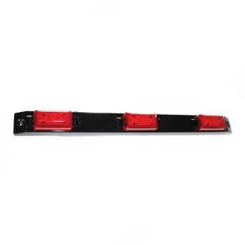 Barre de lumières LED 17" x 1 1/2" triple rouge 3 diodes base plastique