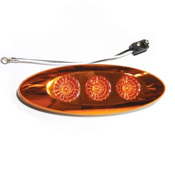 6 1/2" x 2 1/4" 3 diodes amber LED clearance light 6 1/2" x 2 1/4" 3 diodes amber LED clearance light