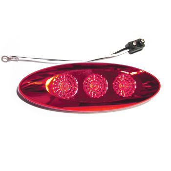 6 1/2" x 2 1/4" 3 diodes red LED clearance light 6 1/2" x 2 1/4" 3 diodes red LED clearance light