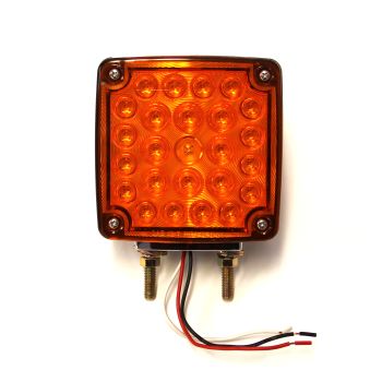 Lumière de position LED 2 faces 4 5/8" x 4 5/8" x 1 1/2" ambre (horizontal)