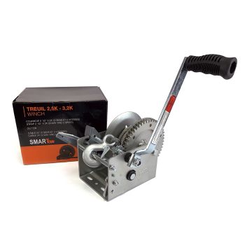 3.2K 2-way trailer winch with 2 speeds, 24' cable and brake mechanism SMARTOW 3.2K 2-way trailer winch with 2 speeds, 24' cable and brake mechanism SMARTOW