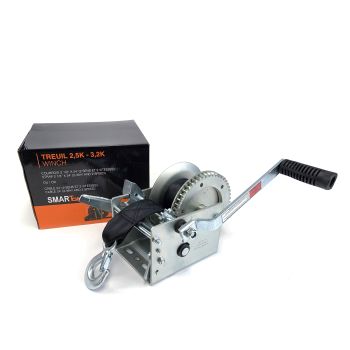 3.2K 2-way trailer winch with 2 speeds, 2 1/2" x 24' strap and brake mechanism SMARTOW 3.2K 2-way trailer winch with 2 speeds, 2 1/2" x 24' strap and brake mechanism SMARTOW