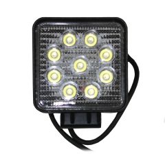 Lampe de travail LED de 4 1/4" x 4 1/4" claire 9 diodes 27W