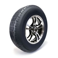 Pneu radial ST205/75R15 8 plis LRD 2150 lbs Westlake et jante 15" 5 trous aluminium Jaguar
