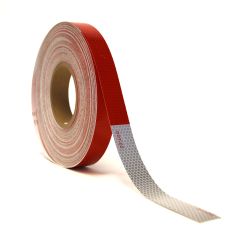 1" x 150' red and white reflective tape (by foot)