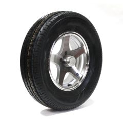 Pneu radial 225/75R15 6 plis LRC 2150 lbs Sterling et jante 15" 5 trous Five Star aluminium