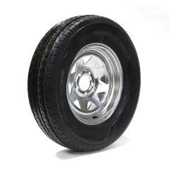 Pneu radial 225/75R15 6 plis LRC 2150 lbs Sterling et jante 15" 5 trous galvanisée