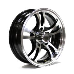 15" x 5" 5 holes 2150 lbs black aluminum Jaguar rim and cap
