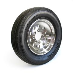 215/75R175 16 ply LRH 4805 lbs radial Westlake tire and 17 1/2" 8 holes aluminum modular rim (cap and nuts not included)