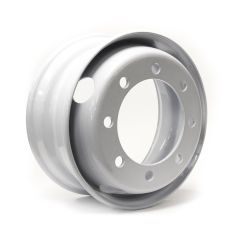 17 1/2" x 6 3/4" 8 holes 6200 lbs white double rim (15K axle)