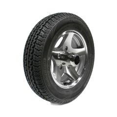 ST145R12 10 ply LRE 1520 lbs radial Sterling tire and 12" 5 holes aluminum Five Star rim