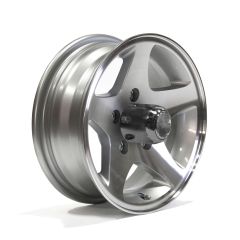 13" x 5" 5 holes 1600 lbs aluminum Five Star rim and cap