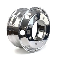 17 1/2" x 6 3/4" 8 holes 5500 lbs mirror polished aluminum double rim (15K axle)