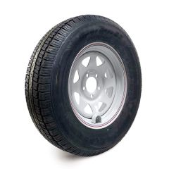 205/75R15 6 ply LRC 1820 lbs radial Castle Rock tire and 15" 5 holes rally rim with valve protector